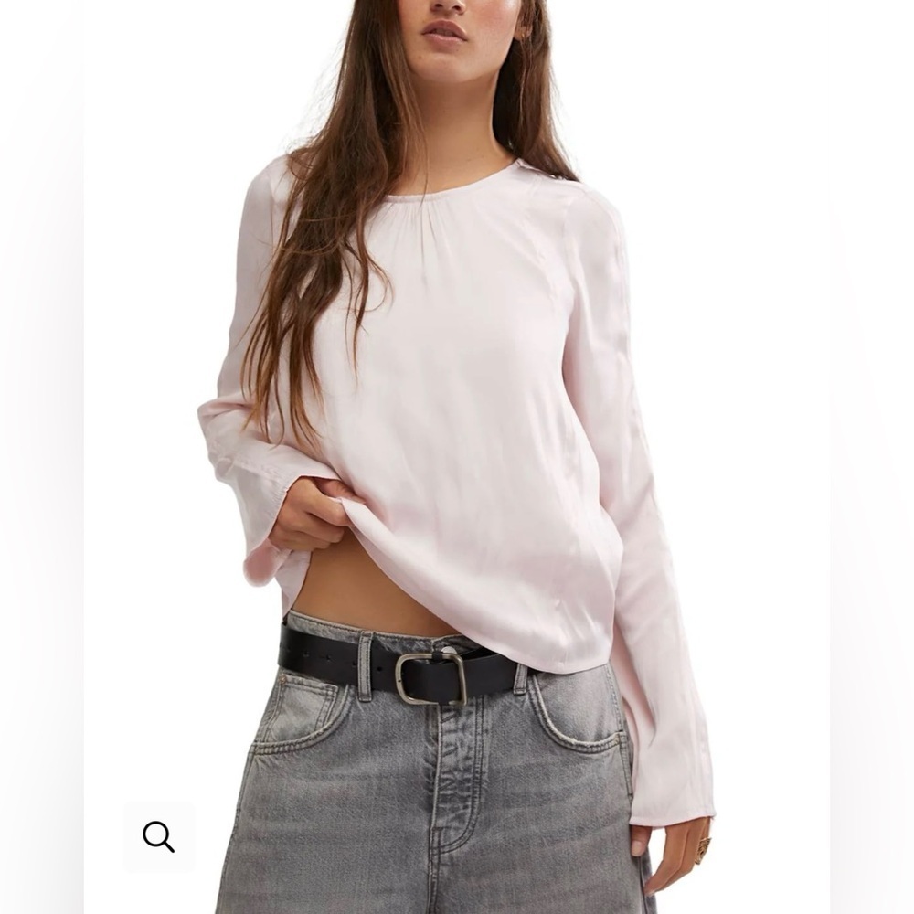NWOT Free People Arabella Flowy Tie-Up Back Blouse Size Medium